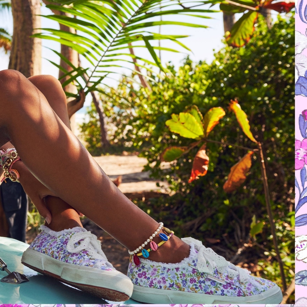 Superga + Loveshackfancy Floral Lace Sneakers Size 38
